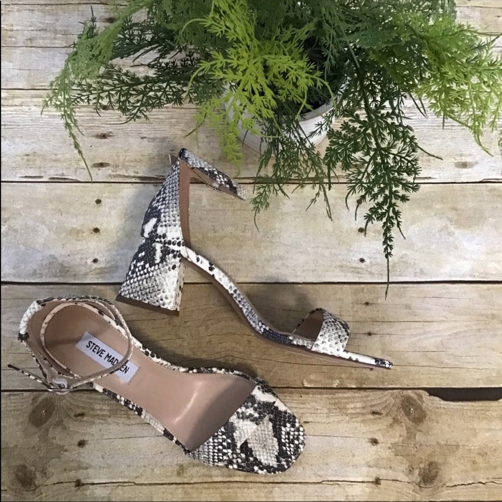 Steve Madden Maris Snakeskin Block Heels - Picture 2 of 4